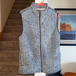 Original Weatherproof Vintage black gray Sherpa cold weather zip vest medium